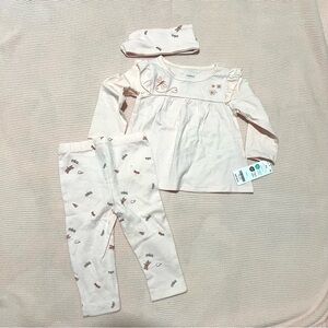 NEW NWT Carters Baby Infant Light Pink Dragonfly Matching Set Size 6 Months